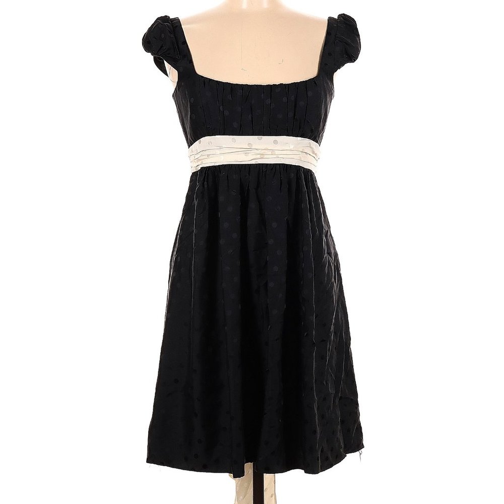 an original MILLY of New York Dress Square Neck Black Ivory Sz 6 #131